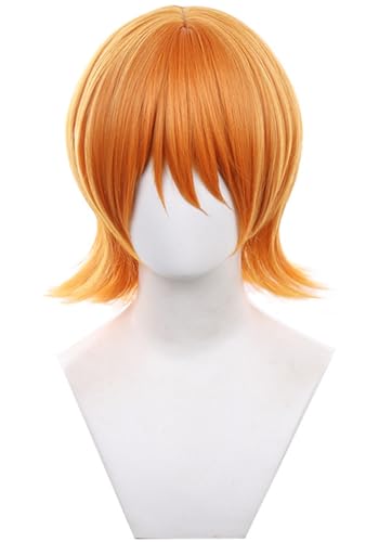 Hallojojo Nami Cosplay Perücken Damen 40CM Orange Kurze Perücke Verkleidung Piraten König Nami Kostümperücke Halloween Karneval Party Maskenball Zubehör Anime Wig Hallojojo Nami Cosplay Perücken Damen 40CM Orange Kurze Perücke Verkleidung Piraten König Nami Kostümperücke Halloween Karneval Party Maskenball Zubehör Anime Wig von Hallojojo