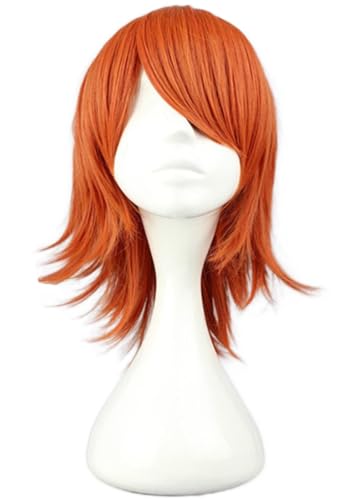 Hallojojo Nami Cosplay Perücken Damen Orange Kurze Perücke Verkleidung Piraten König Nami Kostümperücke Halloween Karneval Party Maskenball Zubehör Anime Wig Hallojojo Nami Cosplay Perücken Damen Orange Kurze Perücke Verkleidung Piraten König Nami Kostümperücke Halloween Karneval Party Maskenball Zubehör Anime Wig von Hallojojo