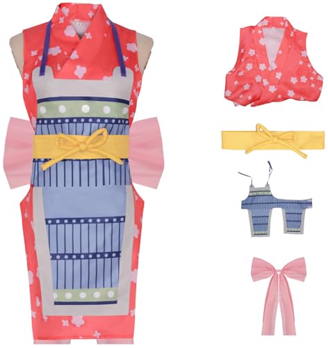 Hallojojo Nami Kostüm Damen Cosplay Anime Piraten Könige Nami Rosa Druck Kampf Kimono und Schürze Bund Schleife Set für Fancy Dress Up Halloween Karneval Party Maskerade Verkleidung Hallojojo Nami Kostüm Damen Cosplay Anime Piraten Könige Nami Rosa Druck Kampf Kimono und Schürze Bund Schleife Set für Fancy Dress Up Halloween Karneval Party Maskerade Verkleidung von Hallojojo