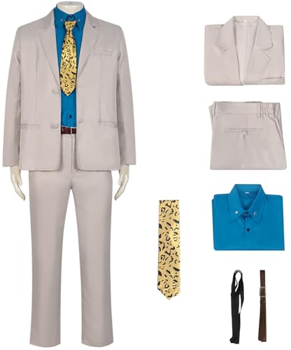 Hallojojo Nanami Kento Kostüm Herren Cosplay Anime Beschwörer Nanami Kento Smoking Uniform Set Jacke Hemd Hose Krawatte Hosenträger Gürtel für Halloween Karneval Party Maskenball Verkleidung von Hallojojo