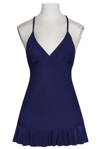 Hallojojo Nico Robin Kostüm Damen Cosplay Anime Piraten Könige Nico Robin Trägerkleid mit Brustpolstern für Fancy Dress Up Halloween Karneval Party Maskerade Strandurlaub Verkleidung von Hallojojo