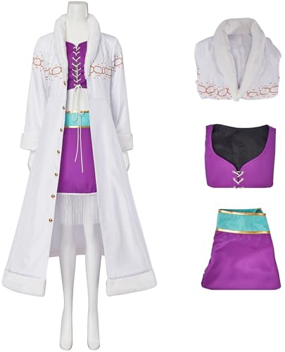 Hallojojo Nico Robin Kostüm Damen Fasching Cosplay Anime Piraten Robin Uniform Set Weiß Pelzkragenjacke und Top Rock für Fancy Dress Up Halloween Karneval Party Maskerade Performance Verkleidung Hallojojo Nico Robin Kostüm Damen Fasching Cosplay Anime Piraten Robin Uniform Set Weiß Pelzkragenjacke und Top Rock für Fancy Dress Up Halloween Karneval Party Maskerade Performance Verkleidung von Hallojojo