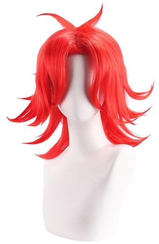 Hallojojo Niffty Cosplay Perücken Damen 40CM Rot Lange Perücke Verkleidung Hölle Hotel Dämon Niffty Kostümperücke Halloween Karneval Party Maskenball Zubehör Wig Hallojojo Niffty Cosplay Perücken Damen 40CM Rot Lange Perücke Verkleidung Hölle Hotel Dämon Niffty Kostümperücke Halloween Karneval Party Maskenball Zubehör Wig von Hallojojo