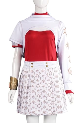 Hallojojo Nova Kostüm Damen Cosplay Zombie High School 4 Nova Cheerleader Uniformen Set Kapuzenpulli Top Rock und Armband für Fancy Dress Up Halloween Karneval Party Geburtstag Maskenball Verkleidung von Hallojojo