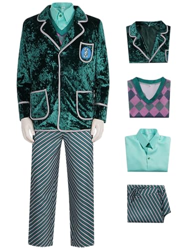 Hallojojo Pfannee Cosplay Kostüm Wicked Hexe Verkleidung Hexen Kostüm Pfannee Schuluniform Grüne Weihnachten Halloween Karneval Party Bühnenauftritt Fancy Dress für Erwachsene Hallojojo Pfannee Cosplay Kostüm Wicked Hexe Verkleidung Hexen Kostüm Pfannee Schuluniform Grüne Weihnachten Halloween Karneval Party Bühnenauftritt Fancy Dress für Erwachsene von Hallojojo