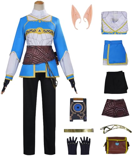 Hallojojo Prinzessin Zelda Kostüm mit Elfenohr Damen Fasching Cosplay Gamen Princess Zelda Kampf Uniform und Zubehör Set für Fancy Dress Up Halloween Karneval Party Geburtstag Maskerade Verkleidung Hallojojo Prinzessin Zelda Kostüm mit Elfenohr Damen Fasching Cosplay Gamen Princess Zelda Kampf Uniform und Zubehör Set für Fancy Dress Up Halloween Karneval Party Geburtstag Maskerade Verkleidung von Hallojojo