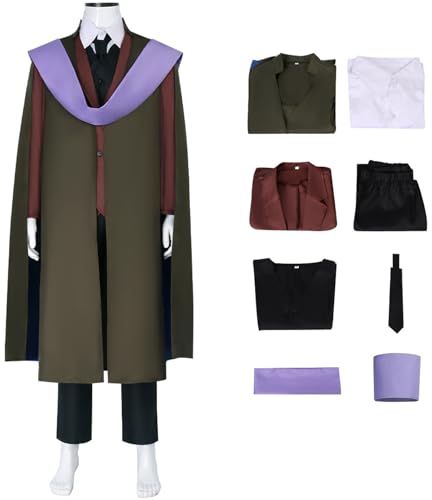 Hallojojo Quirinus Quirrell Kostüm mit Hut Herren Cosplay Magie Akademie Uniform Set Tunika Jacke Weste Hemd Hose Krawatte Halstuch für Halloween Karneval Party Geburtstag Maskerade Verkleidung Hallojojo Quirinus Quirrell Kostüm mit Hut Herren Cosplay Magie Akademie Uniform Set Tunika Jacke Weste Hemd Hose Krawatte Halstuch für Halloween Karneval Party Geburtstag Maskerade Verkleidung von Hallojojo