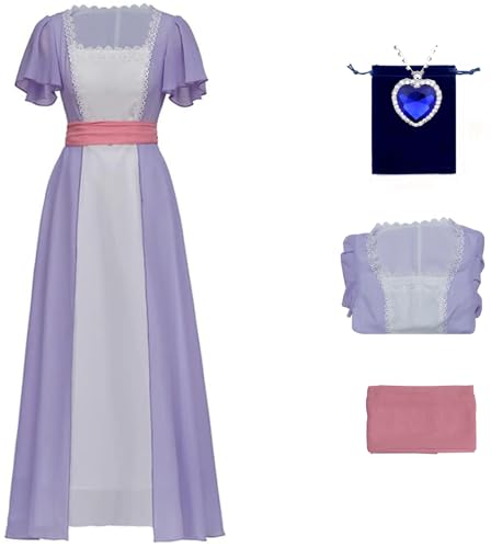 Hallojojo Rose Kostüm Damen Fasching Cosplay Titanic Rose Elegant Vintage Spitze Kleid und Gürtel Halskette Set für Fancy Dress Up Halloween Weihnachten Karneval Party Geburtstag Maskerade Verkleidung Hallojojo Rose Kostüm Damen Fasching Cosplay Titanic Rose Elegant Vintage Spitze Kleid und Gürtel Halskette Set für Fancy Dress Up Halloween Weihnachten Karneval Party Geburtstag Maskerade Verkleidung von Hallojojo