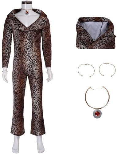 Hallojojo Ruby Rhod Kostüm Herren Cosplay Movie Moderator Ruby Rhod Uniform Set Leopardmuster Overall mit Halskette Armband für Dress Up Halloween Karneval Party Geburtstag Maskenball Verkleidung Hallojojo Ruby Rhod Kostüm Herren Cosplay Movie Moderator Ruby Rhod Uniform Set Leopardmuster Overall mit Halskette Armband für Dress Up Halloween Karneval Party Geburtstag Maskenball Verkleidung von Hallojojo