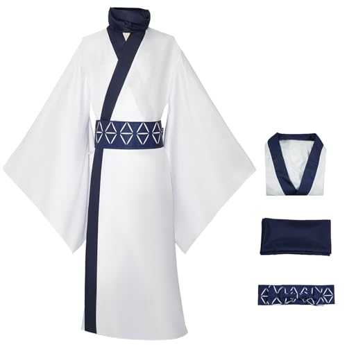 Hallojojo Ryomen Sukuna Cosplay Kostüm Komplettes Set mit Perücke Anime Jujutsu Kaisen Verkleidung Ryomen Sukuna Cosplay Kimono Weihnachten Halloween Karneval Party Fancy Kostüm für Erwachsene von Hallojojo