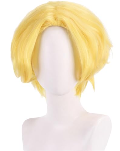 Hallojojo Sabo Cosplay Perücken Herren 23CM Gold Kurz Locken Perücke Verkleidung Piraten König Sabo Kostümperücke Halloween Karneval Party Maskenball Zubehör Anime Wig Hallojojo Sabo Cosplay Perücken Herren 23CM Gold Kurz Locken Perücke Verkleidung Piraten König Sabo Kostümperücke Halloween Karneval Party Maskenball Zubehör Anime Wig von Hallojojo