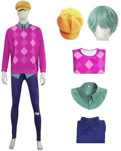 Hallojojo Saja Baby Kostüm Herren Cosplay Kpop Demon Boygroup Sajaboys Baby Uniform Top Hosen Hut Falsche Kragen und Perücken für Dress Up Halloween Karneval Party Geburtstag Maskenball Verkleidung von Hallojojo