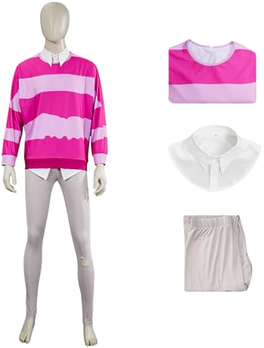 Hallojojo Saja Baby Kostüm Herren Cosplay Dämon Boygroup Sajaboys Baby Rosa Langarm Shirt mit Falsche Kragen und Hosen für Fancy Dress Up Halloween Karneval Party Geburtstag Maskenball Verkleidung von Hallojojo