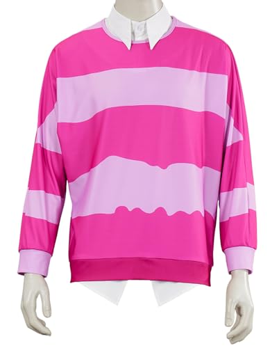 Hallojojo Saja Baby Kostüm Herren Cosplay Dämon Boygroup Sajaboys Baby Rosa Langarm Shirt mit Falsche Kragen und Hosen für Fancy Dress Up Halloween Karneval Party Geburtstag Maskenball Verkleidung von Hallojojo