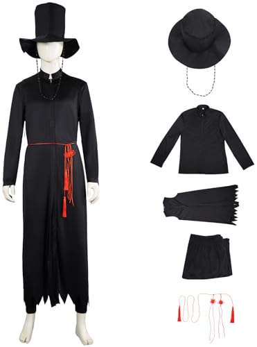Hallojojo Saja Boys Cosplay Kostüm mit Hut Herren Cosplay Demon Hunters Boygroup Saja Boys Jinu Bühnenoutfit Set Jacke Top Hose Gürtel für Halloween Karneval Party Geburtstag Maskenball Verkleidung von Hallojojo