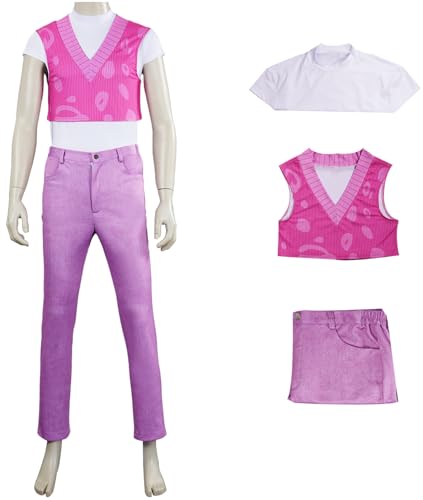 Hallojojo Saja Mystery Kostüm Herren Cosplay Demon Hunters Boygroup Sajaboys Mystery Uniform Set Weste Top Hosen und Perücke für Fancy Dress Up Halloween Karneval Party Maskenball Verkleidung von Hallojojo