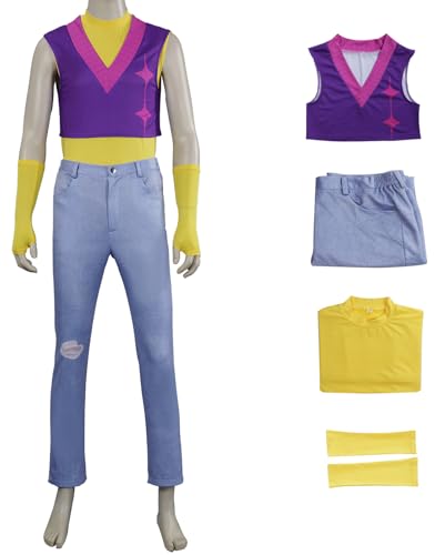 Hallojojo Saja Mystery Kostüm Herren Cosplay Demon Hunters Boygroup Sajaboys Mystery Uniform Weste Top Hosen Handschuhe und Perücke für Fancy Dress Up Halloween Karneval Party Maskenball Verkleidung von Hallojojo