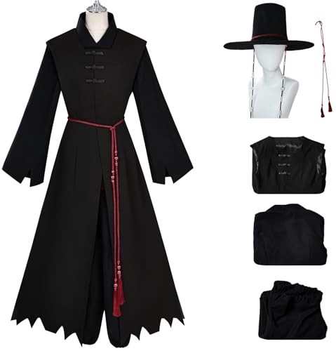 Hallojojo Sajaboys Kostüm Herren Cosplay Dämon Boygroup Sajaboys Aufführung Uniform Jacke Top Hose Mütze Gürtel Set 5 Stück für Halloween Karneval Party Geburtstag Maskenball Anime Show Verkleidung von Hallojojo