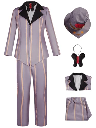 Hallojojo Sir Pentious Cosplay Kostüm Set mit Hut Anime Hazbin Hotel Verkleidung Sir Pentious Uniform Weihnachten Halloween Karneval Party Bühnenauftritt Fancy Kostüm für Erwachsene Hallojojo Sir Pentious Cosplay Kostüm Set mit Hut Anime Hazbin Hotel Verkleidung Sir Pentious Uniform Weihnachten Halloween Karneval Party Bühnenauftritt Fancy Kostüm für Erwachsene von Hallojojo