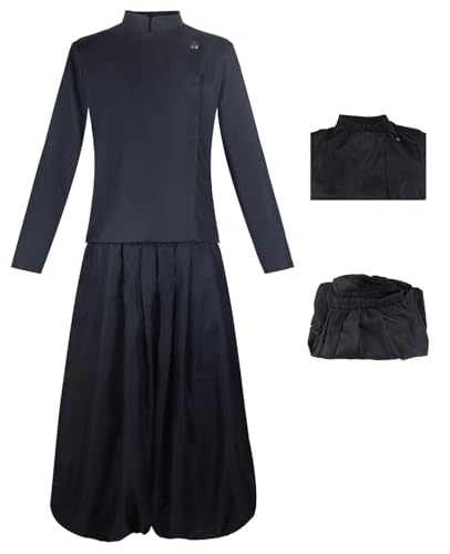 Hallojojo Suguru Geto Cosplay Kostüm Komplettes Set mit Perücke Anime Jujutsu Kaisen Verkleidung Geto Suguru Schuluniform Weihnachten Halloween Karneval Party Fancy Kostüm für Erwachsene von Hallojojo