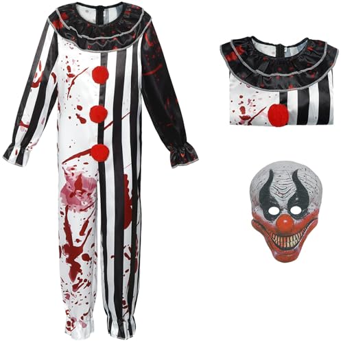 Hallojojo Terrifier Clown Kostüm Erwachsene Fasching Cosplay Horrorfilm Nachtmörder Terrifier Clown Druck Overall und Maske Set für Fancy Dress Up Halloween Karneval Party Maskerade Verkleidung Hallojojo Terrifier Clown Kostüm Erwachsene Fasching Cosplay Horrorfilm Nachtmörder Terrifier Clown Druck Overall und Maske Set für Fancy Dress Up Halloween Karneval Party Maskerade Verkleidung von Hallojojo