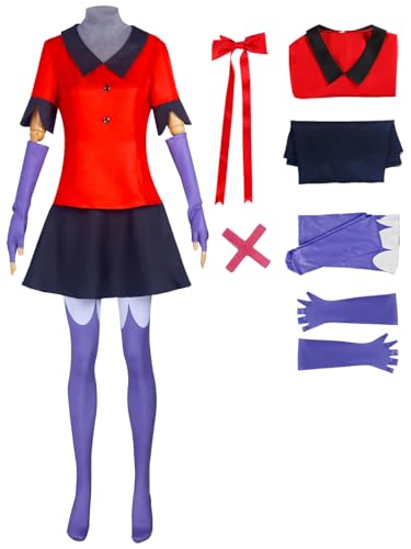Hallojojo Vaggie Cosplay Kostüm Set Anime Hazbin Hotel Verkleidung Vaggie Uniform Weihnachten Halloween Karneval Party Bühnenauftritt Fancy Kostüm für Erwachsene von Hallojojo