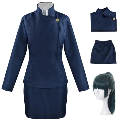 Hallojojo Zenin Maki Cosplay Kostüm Komplettes Set mit Perücke Anime Jujutsu Kaisen Verkleidung Maki Zenin Cosplay Schuluniform Weihnachten Halloween Karneval Party Fancy Kostüm für Erwachsene Hallojojo Zenin Maki Cosplay Kostüm Komplettes Set mit Perücke Anime Jujutsu Kaisen Verkleidung Maki Zenin Cosplay Schuluniform Weihnachten Halloween Karneval Party Fancy Kostüm für Erwachsene von Hallojojo