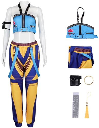 Hallojojo Zoey Kostüm Damen Cosplay K-Pop Exorzist Girlgroup Zoey Komplett Uniform Set Top Hose mit Tasche Armband Anhänger für Dress Up Halloween Karneval Party Geburtstag Maskenball Verkleidung Hallojojo Zoey Kostüm Damen Cosplay K-Pop Exorzist Girlgroup Zoey Komplett Uniform Set Top Hose mit Tasche Armband Anhänger für Dress Up Halloween Karneval Party Geburtstag Maskenball Verkleidung von Hallojojo
