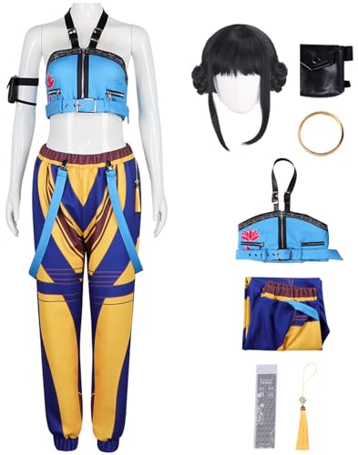 Hallojojo Zoey Kostüm Damen Cosplay KPop Exorzist Girlgroup Zoey Komplett Uniform Set Top Hose mit Tasche Armband Anhänger und Perücke für Halloween Karneval Party Geburtstag Maskenball Verkleidung Hallojojo Zoey Kostüm Damen Cosplay KPop Exorzist Girlgroup Zoey Komplett Uniform Set Top Hose mit Tasche Armband Anhänger und Perücke für Halloween Karneval Party Geburtstag Maskenball Verkleidung von Hallojojo