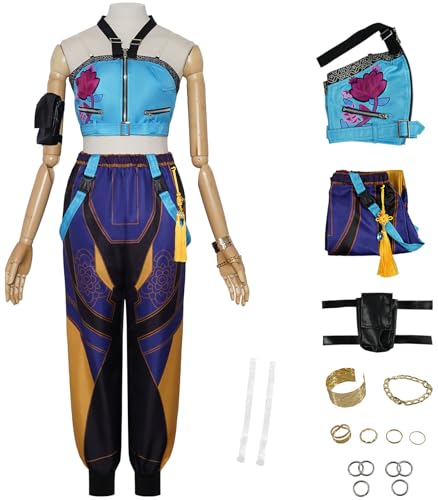 Hallojojo Zoey Kostüm Damen Cosplay KPop Exorzist Girlgroup Zoey Uniform Set mit Tasche Armband Ring Ohrringe für Fancy Dress Up Halloween Karneval Party Geburtstag Maskenball Anime Show Verkleidung von Hallojojo