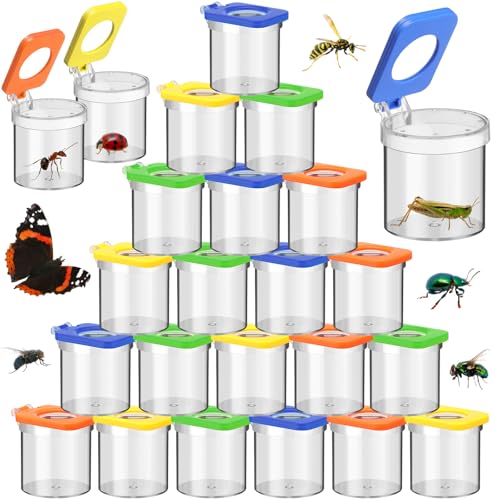 Halloscume 24-teiliges Insekten-Viewer für Kinder, Vergrößerung, Insektenbox, Insektenfänger, Insektenlupe, Behälter, Tierkäfig-Sammelset, Insektenkäfig, Käfig-Glas für Kinder, Wissenschaft Halloscume 24-teiliges Insekten-Viewer für Kinder, Vergrößerung, Insektenbox, Insektenfänger, Insektenlupe, Behälter, Tierkäfig-Sammelset, Insektenkäfig, Käfig-Glas für Kinder, Wissenschaft von Halloscume