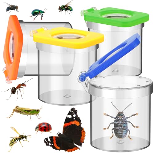 Halloscume 4 Pack Bug Viewer for Kids with Tweezers Magnifying Box Observation Kit Catcher Container Cage Jar for Science Nature Exploration Collecting Kit Halloscume 4 Pack Bug Viewer for Kids with Tweezers Magnifying Box Observation Kit Catcher Container Cage Jar for Science Nature Exploration Collecting Kit von Halloscume