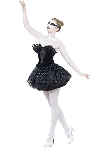 Halloweenia - Damen Frauen Kostüm Baltett-Tänzerin Schwan Schwanensee, Swan Dancer Black, perfekt für Halloween Karneval und Fasching, L, Schwarz von Halloweenia