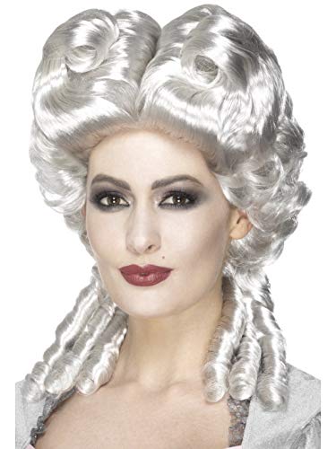 Halloweenia - Damen Marie Antoinette Deluxe Perücke im Barock Stil, Kostüm Accessoires Zubehör, perfekt für Halloween Karneval und Fasching, Weiß von Halloweenia