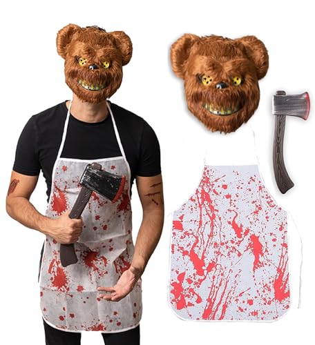 5pcs Horror Bear - Halloween Costumes For Men - Adult & Teen One Size Fits All - 2022 Trending Fancy Dress - UK Based Brand von Halloweenmania