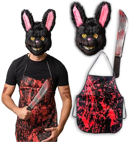 5pcs Horror Rabbit - Halloween Costumes For Men - Adult & Teen One Size Fits All - 2022 Trending Fancy Dress - UK Based Brand von Halloweenmania