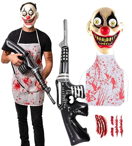 Serienmörder Clown Kostüm - Halloween Kostüm Herren - Erwachsene & Teenager Eine Größe passt allen – 2023 Trending Kostüm von Halloweenmania