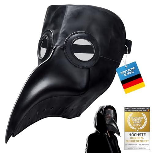 Pest-Doktor Schnabel-Maske Rabenmaske Vogel Cosplay Steampunk Seuchen-Doktor Halloween & Karneval aus PU-Leder (Schnabelmaske) von GOODS+GADGETS