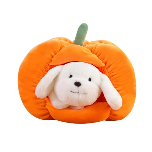 Haloppe Bedside Bed Cushion Pumpkin Doll Pet Nest Cozy Cat Bed with Cartoon Kitty Dog Plush Doll Thick Pumpkin Doll White L von Haloppe