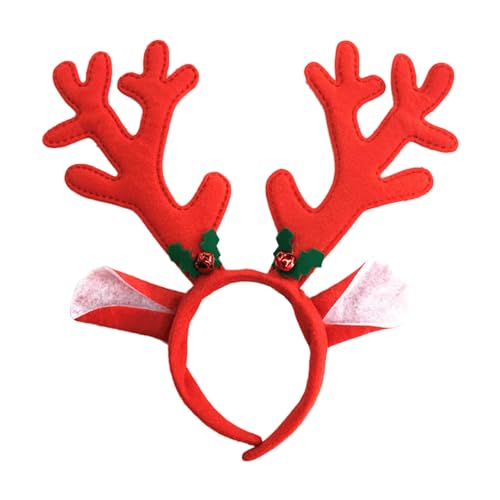 Haloppe Kostüm-Stirnband, rutschfest, nicht leicht zu brechen, Weihnachten, elastisches Hirschhorn-Haarband, kompatibel mit Festival, Rot von Haloppe