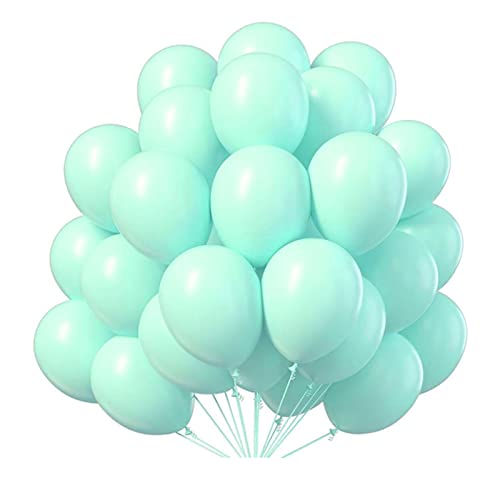 Haloppe Latex-Luftballons, dekorativ, exquisit, romantisch, Herz, rund, Latex-Luftballons, Spielzeug, Seeblaue Herzen, 50 Stück von Haloppe