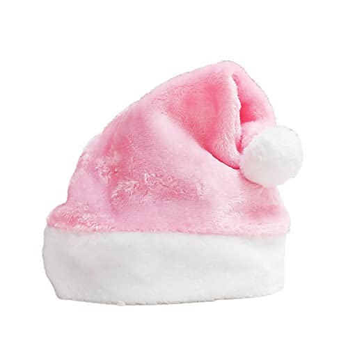 Haloppe Weihnachtsmütze für Erwachsene, lebendige Farben, auffällig, weiches Pink von Haloppe