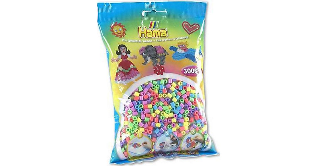 HAMA 201-50 midi-Perlen, 3.000 Stück, Pastell-Mix von Hama Perlen