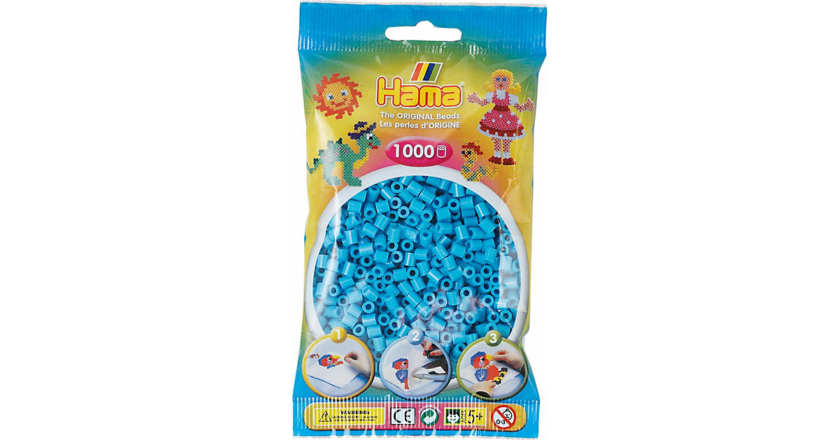 HAMA 207-49 Beutel midi-Perlen, 1.000 Stück, azur blau azurblau HAMA 207-49 Beutel midi-Perlen, 1.000 Stück, azur blau azurblau von Hama Perlen