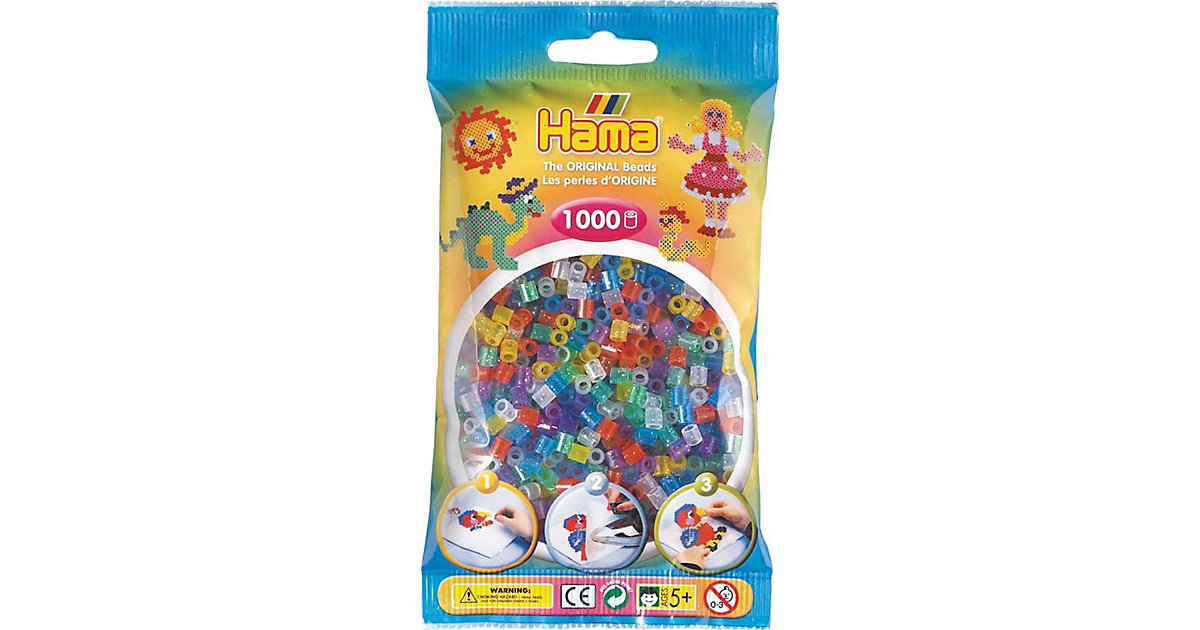 HAMA 207-54 midi-Perlen, 1.000 Stück, Glitter-Mix HAMA 207-54 midi-Perlen, 1.000 Stück, Glitter-Mix von Hama Perlen