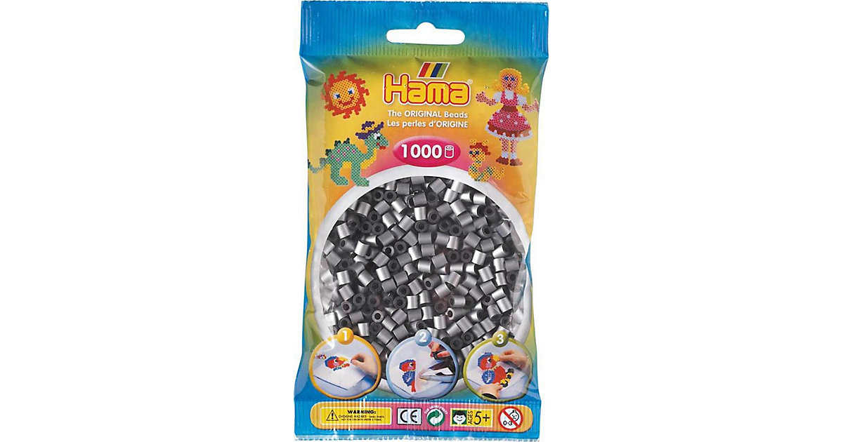 HAMA 207-62 Beutel midi-Perlen, 1.000 Stück, silber von Hama Perlen