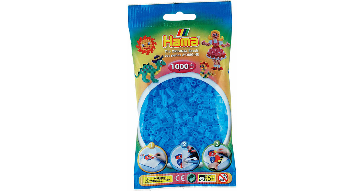 HAMA 207-73 Beutel midi-Perlen, 1.000 Stück, transparent aquablau balticblau HAMA 207-73 Beutel midi-Perlen, 1.000 Stück, transparent aquablau balticblau von Hama Perlen