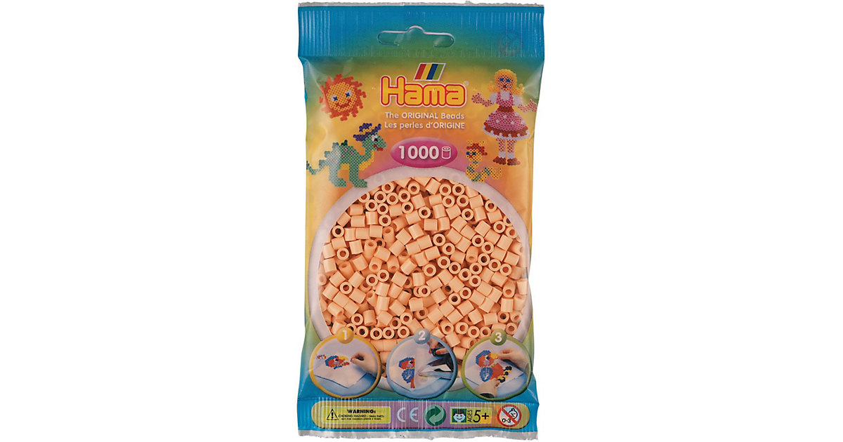 HAMA 207-78 Beutel midi-Perlen, 1.000 Stück, helle Hautfarbe beige/apricot von Hama Perlen