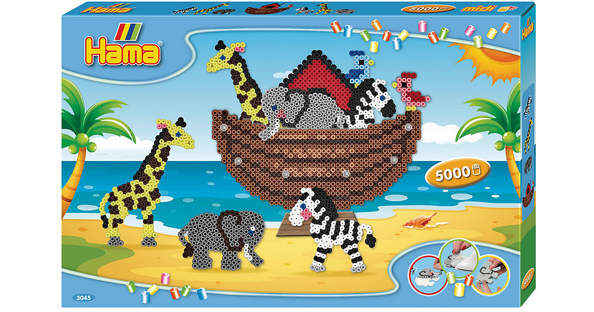 HAMA 3045 Super Geschenkpackung Arche Noah, 5.000 midi-Perlen & Zubehör HAMA 3045 Super Geschenkpackung Arche Noah, 5.000 midi-Perlen & Zubehör von Hama Perlen