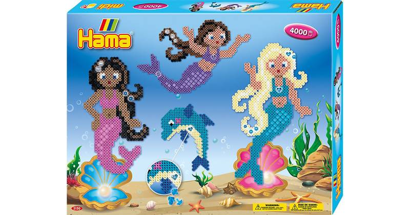 HAMA 3150 Geschenkpackung Meerjungfrauen, 4.000 midi-Perlen & Zubehör von Hama Perlen